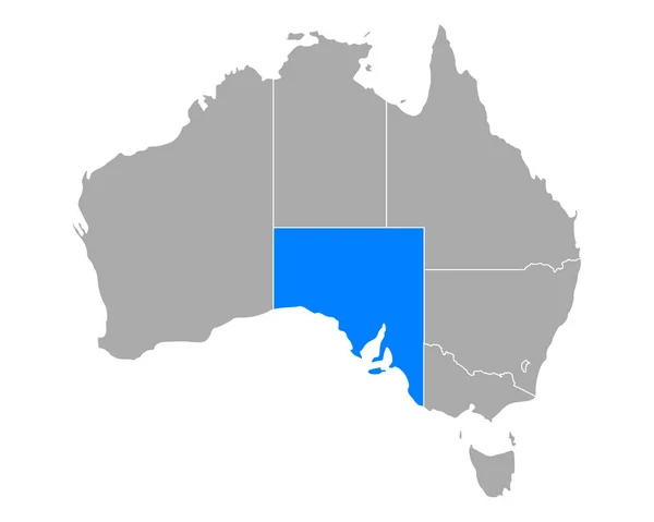 Mappa dell'Australia Meridionale in Australia — Vettoriale Stock