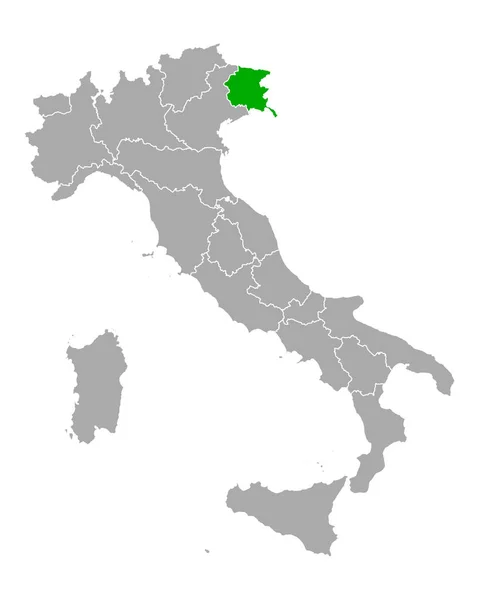 Χάρτης του Friuli-Venezia Giulia στην Ιταλία — Διανυσματικό Αρχείο