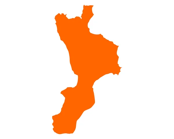 Mapa preciso de Calabria — Vector de stock