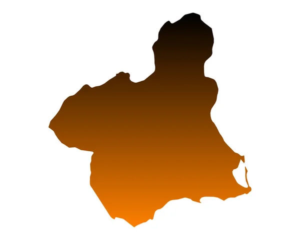 Mapa exacto de Murcia — Vector de stock