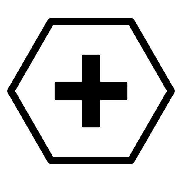 Plus et hexagone — Image vectorielle