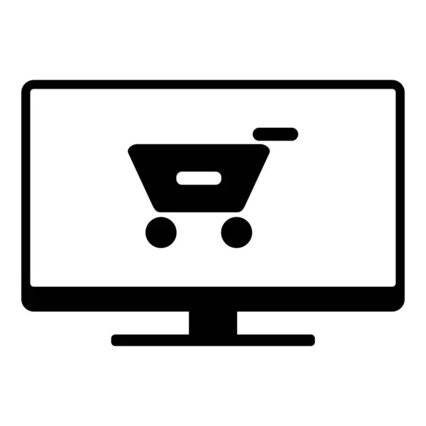 Nákupní košík a obrazovka — Stockový vektor