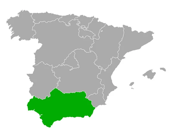 İspanya 'daki Endülüs Haritası — Stok Vektör