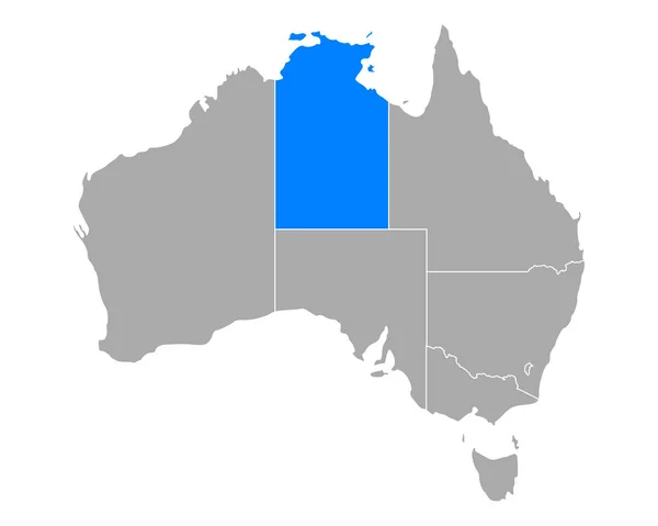 Karta över norra territoriet i Australien — Stock vektor