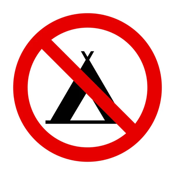 Tent and prohibition sign — ストックベクタ