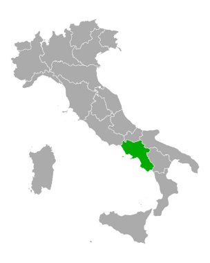 İtalya 'daki Campania Haritası