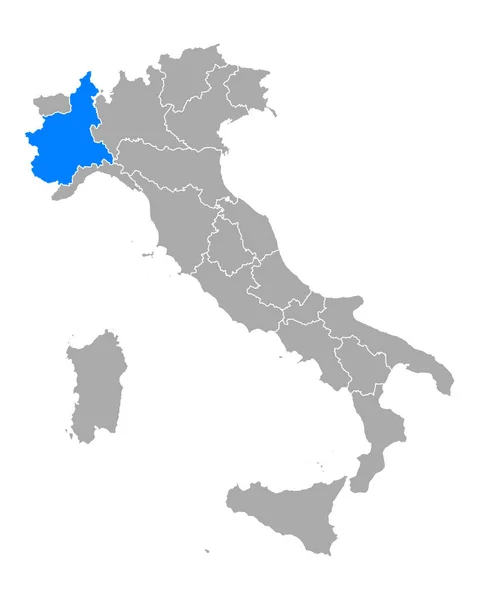 Mapa de Piemonte em Italia — Vetor de Stock