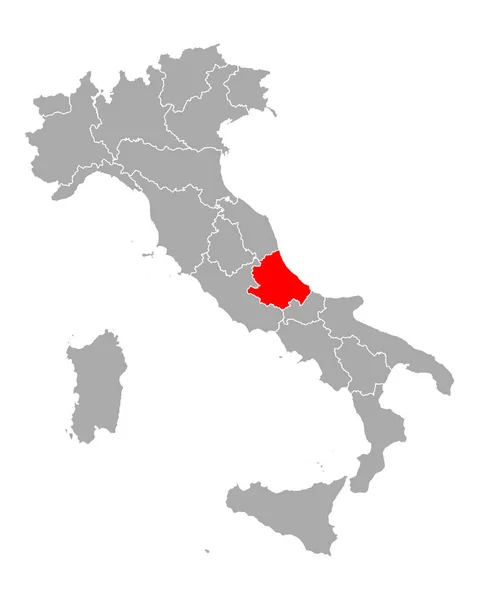 Χάρτης του Abruzzo στην Ιταλία — Διανυσματικό Αρχείο
