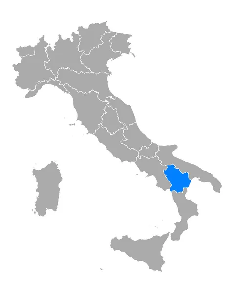 Map of Basilicata in Italy — Stock Vector