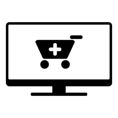 Alışveriş arabası ve ekran.