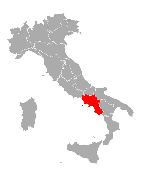 Kaart van Campanië in Italië — Stockvector