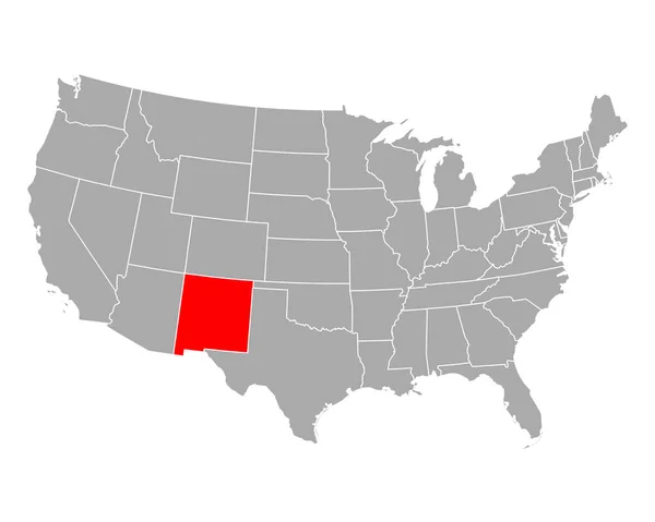 Carte du Nouveau-Mexique aux États-Unis — Image vectorielle