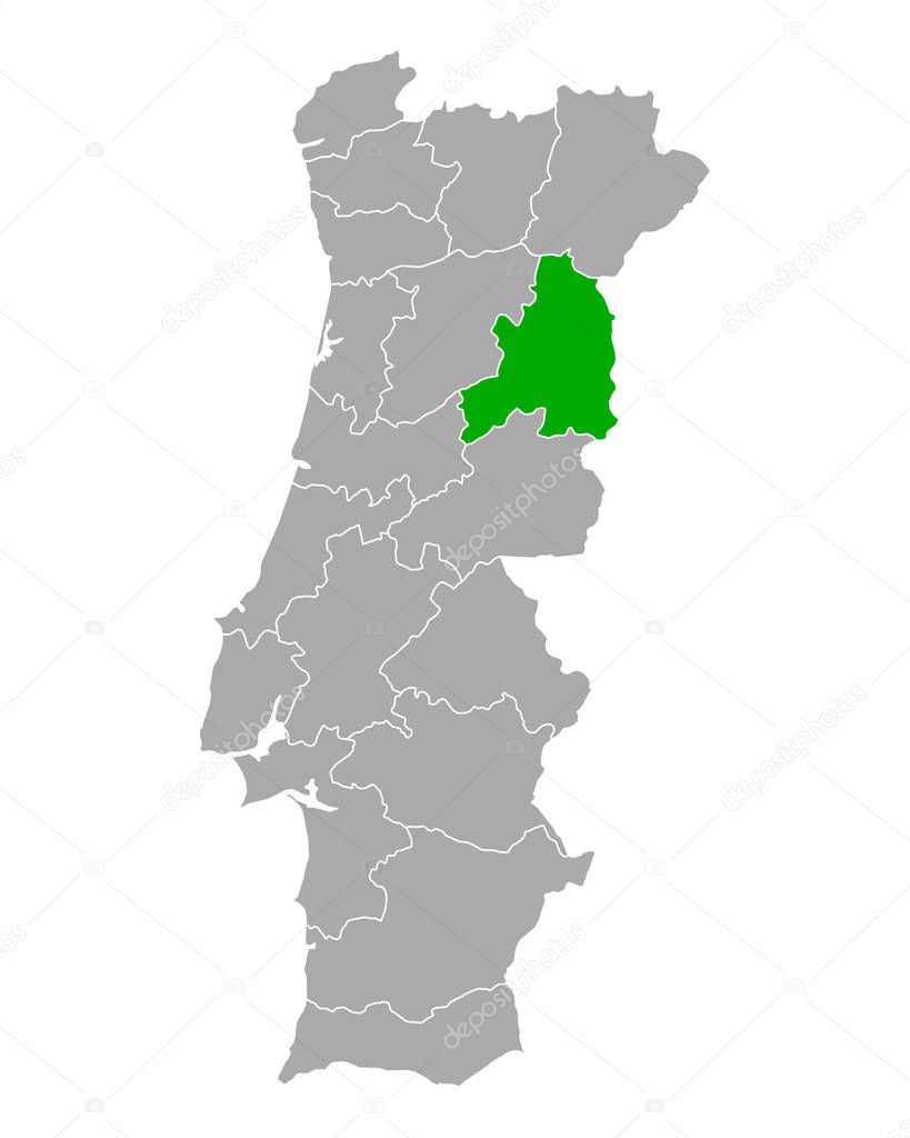 Map of Guarda in Portugal