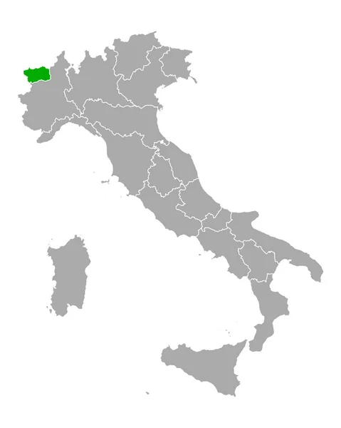 Map of Aosta Valley in Italy — Stock vektor