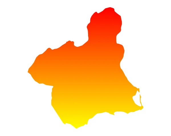 Murcia 'nın doğru haritası — Stok Vektör