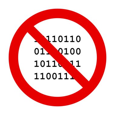 İkili kod ve yasaklama işareti