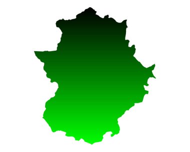 Extremadura 'nın doğru haritası