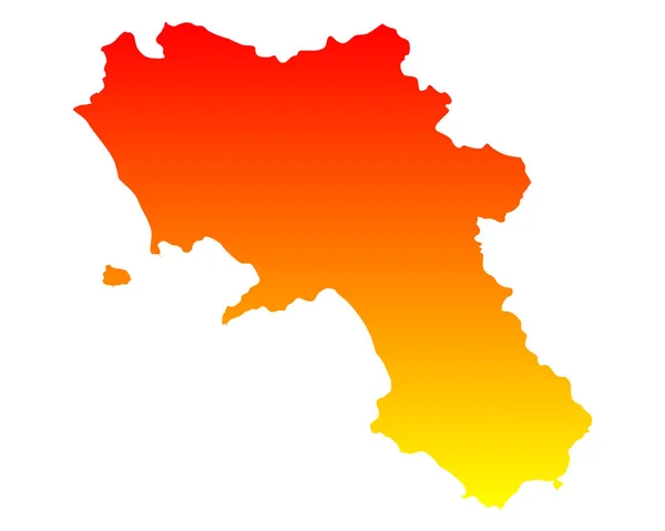 Mappa esatta di Campania — Vettoriale Stock