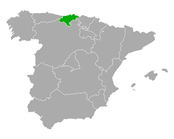 Kaart van Cantabrië in Spanje — Stockvector