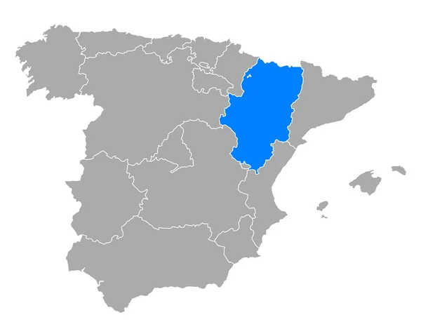 Mapa Aragón España — Archivo Imágenes Vectoriales