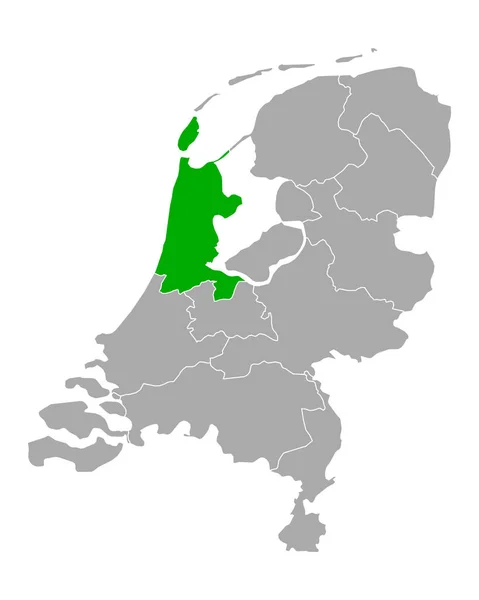 Mappa Dell Olanda Settentrionale Olanda — Vettoriale Stock