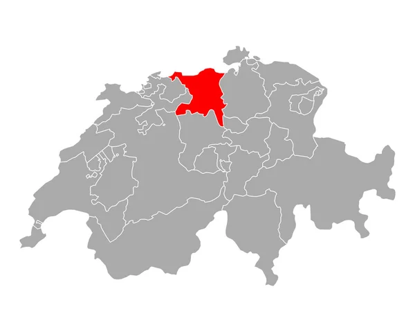 Aargau Térképe Svájcban — Stock Vector