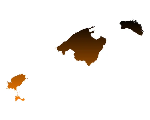 Mapa Wysp Balearów — Wektor stockowy