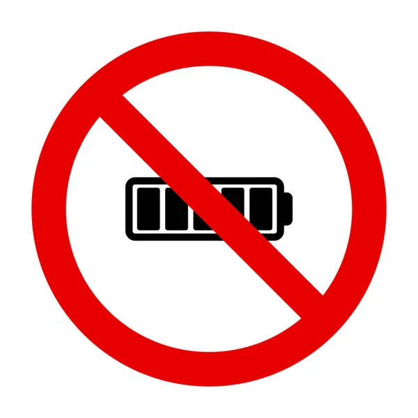 Batería Señal Prohibición Como Ilustración Vectorial — Archivo Imágenes Vectoriales