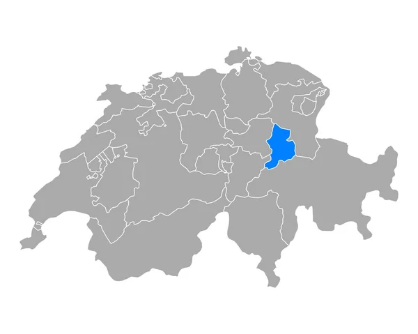 Mapa Glarusu Švýcarsku — Stockový vektor