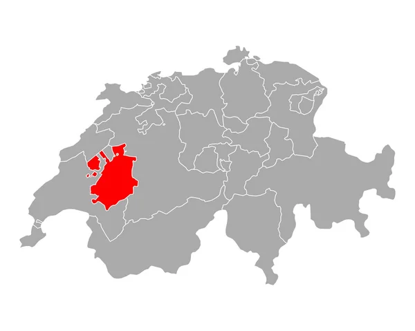 Mapa Fryburga Szwajcarii — Wektor stockowy