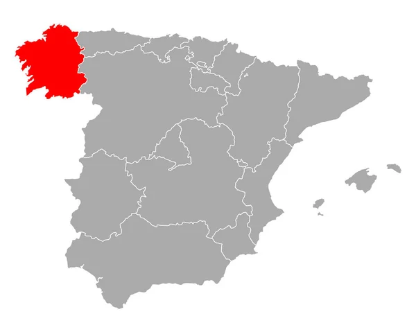 Mapa Galiza Espanha — Vetor de Stock