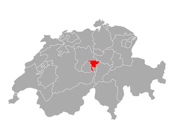 Mapa Nidwalden Suíça — Vetor de Stock