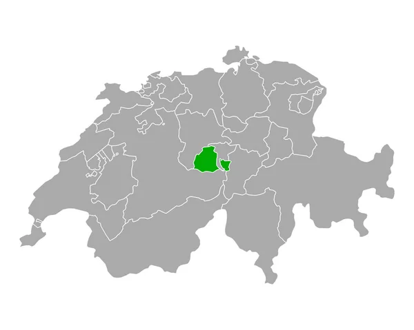 Karte Von Obwalden Der Schweiz — Stockvektor