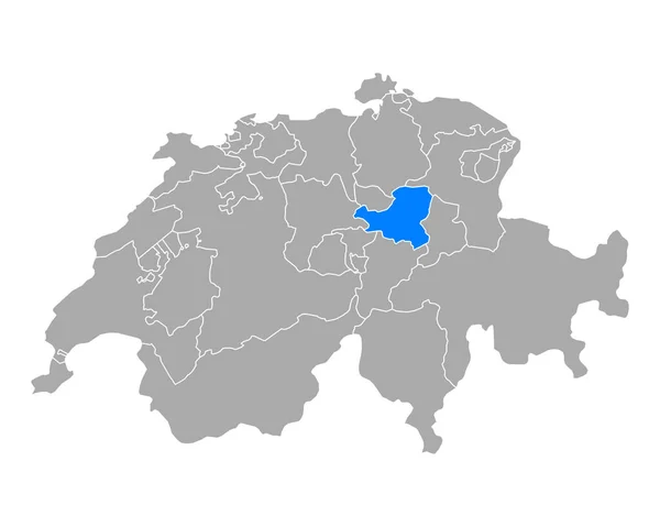 Χάρτης Του Schwyz Στην Ελβετία — Διανυσματικό Αρχείο