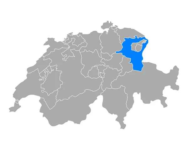 Mappa Gall Svizzera — Vettoriale Stock