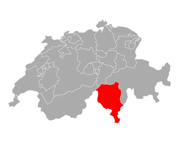 Карта Тичино Швейцарии — стоковый вектор