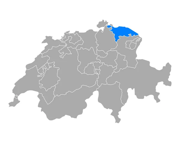 Karte Von Thurgau Der Schweiz — Stockvektor