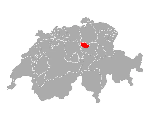 Kaart Van Zug Zwitserland — Stockvector