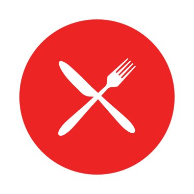 Vektör illüstrasyon olarak çatal bıçak ve daire