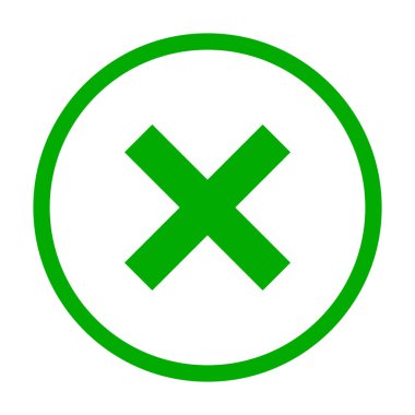 Vektör gösterimi olarak çapraz ve daire çiziliyor