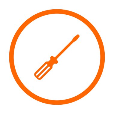 Vektör illüstrasyonu olarak tornavida ve daire