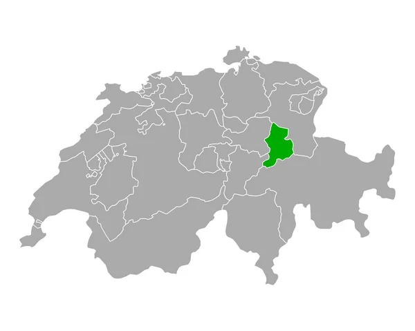 Kaart Van Glarus Zwitserland — Stockvector