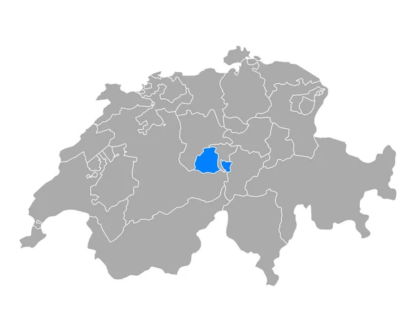 Карта Обвальдена Швейцарии — стоковый вектор