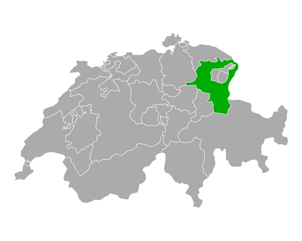 Karte Von Gallen Der Schweiz — Stockvektor
