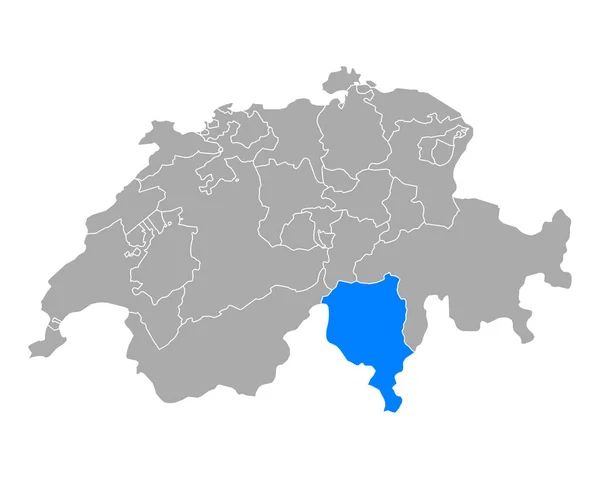 Karte Des Tessins Der Schweiz — Stockvektor