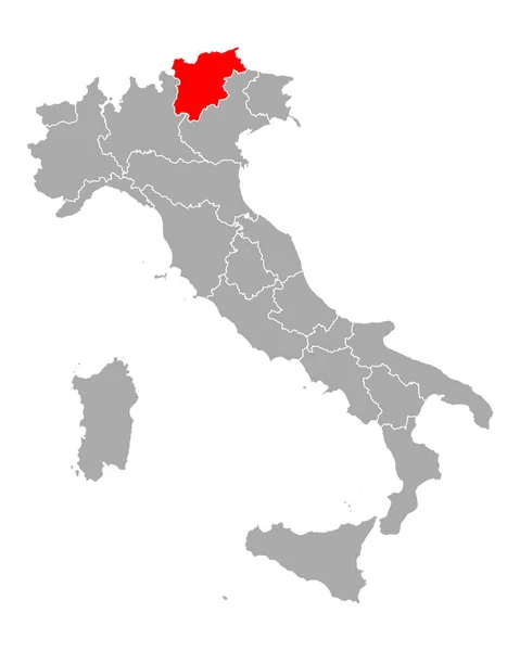 Map Trentino South Tyrol Italy — Stock Vector