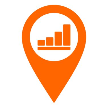 Vektör illüstrasyonu olarak çubuk şeması ve konum iğnesi