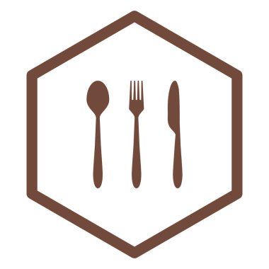 Vektör illüstrasyon olarak çatal bıçak ve tarak