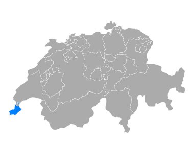 geneve, İsviçre Haritası