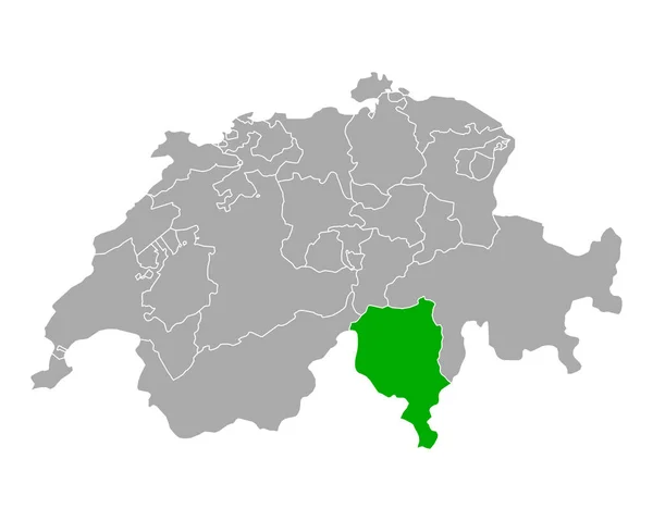 Karta Över Ticino Schweiz — Stock vektor